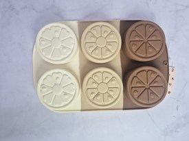 Molde silicona tricolor 6 rodajas limon